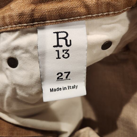 R13 Tailored Drop Kurtis Khaki jeans size 27 - Picture 8 of 11